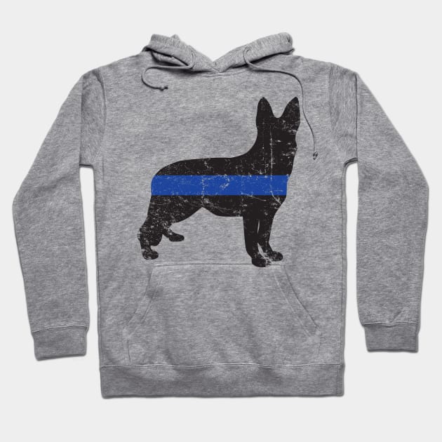 Blue Line K9 aged Hoodie by MikesTeez